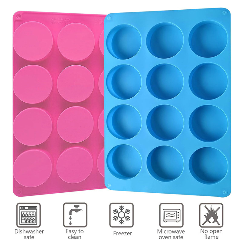 Okrągłe silikonowe formy z 12  – Soap Making Guide recenzja i cena
